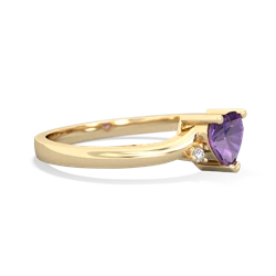 Amethyst Delicate Heart 14K Yellow Gold ring R0203