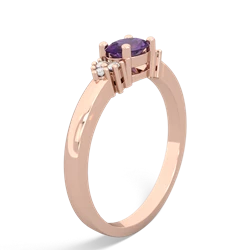 Amethyst Simply Elegant East-West 14K Rose Gold ring R2480