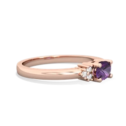 Amethyst Simply Elegant East-West 14K Rose Gold ring R2480