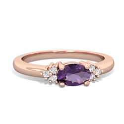 Amethyst Simply Elegant East-West 14K Rose Gold ring R2480