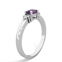 Amethyst Simply Elegant East-West 14K White Gold ring R2480