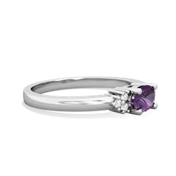 Amethyst Simply Elegant East-West 14K White Gold ring R2480