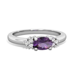 Amethyst Simply Elegant East-West 14K White Gold ring R2480