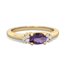 Amethyst Simply Elegant East-West 14K Yellow Gold ring R2480