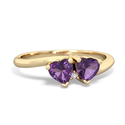 Amethyst Sweethearts 14K Yellow Gold ring R5260