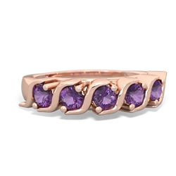 Amethyst Anniversary Band 14K Rose Gold ring R2089