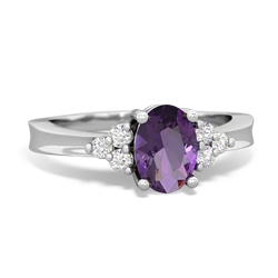 Amethyst Simply Elegant 14K White Gold ring R2113