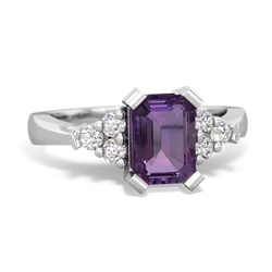 Amethyst Timeless Classic 14K White Gold ring R2591