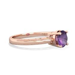 Amethyst Milgrain Filigree 14K Rose Gold ring R5090