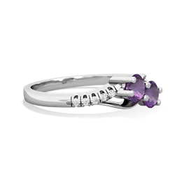 Amethyst Infinity Pave Two Stone 14K White Gold ring R5285