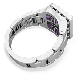 Amethyst Men's Watch 14K White Gold ring R0510