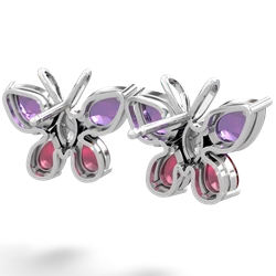 Amethyst Butterfly 14K White Gold earrings E2215