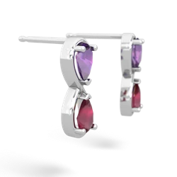 Amethyst Infinity 14K White Gold earrings E5050