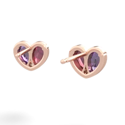 Amethyst 'Our Heart' 14K Rose Gold earrings E5072