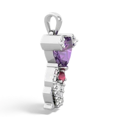 Amethyst Puppy Love 14K White Gold pendant P5800