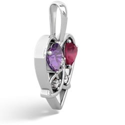 Amethyst Celtic Trinity Heart 14K White Gold pendant P5331