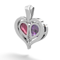 Amethyst Two Become One 14K White Gold pendant P5330