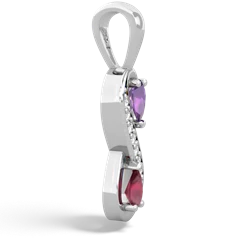 Amethyst Diamond Infinity 14K White Gold pendant P5390