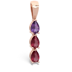 Amethyst Dew Drops 14K Rose Gold pendant P2251