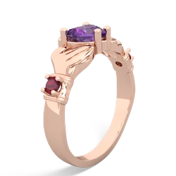 Amethyst Claddagh Keepsake 14K Rose Gold ring R5245