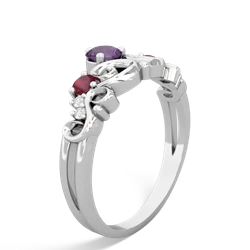 Amethyst Crown Keepsake 14K White Gold ring R5740