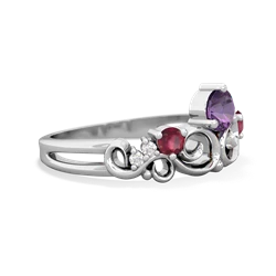 Amethyst Crown Keepsake 14K White Gold ring R5740