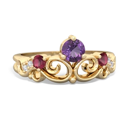 Amethyst Crown Keepsake 14K Yellow Gold ring R5740