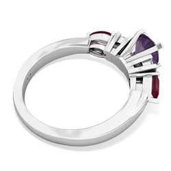 Amethyst 6Mm Round Eternal Embrace Engagement 14K White Gold ring R2005