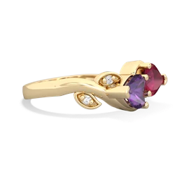 Amethyst Floral Elegance 14K Yellow Gold ring R5790