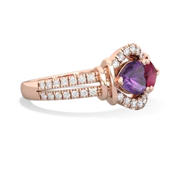 Amethyst Art-Deco Keepsake 14K Rose Gold ring R5630