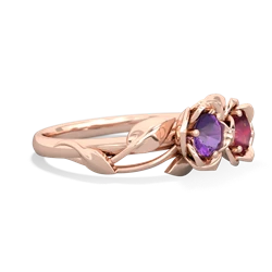 Amethyst Rose Garden 14K Rose Gold ring R5510