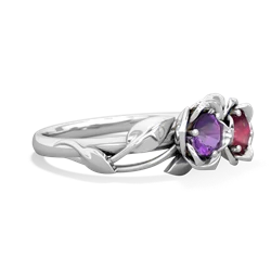 Amethyst Rose Garden 14K White Gold ring R5510