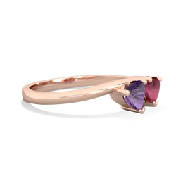 Amethyst Sweethearts 14K Rose Gold ring R5260