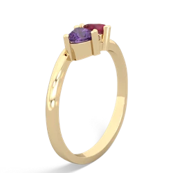 Amethyst Sweethearts 14K Yellow Gold ring R5260