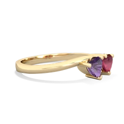 Amethyst Sweethearts 14K Yellow Gold ring R5260