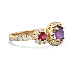 Amethyst Regal Halo 14K Yellow Gold ring R5350