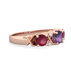 Amethyst Hugs And Kisses 14K Rose Gold ring R5016