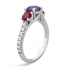 Amethyst Pave Trellis 14K White Gold ring R5500