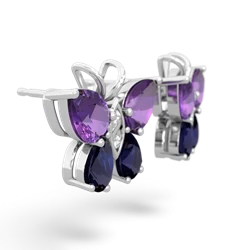 Amethyst Butterfly 14K White Gold earrings E2215