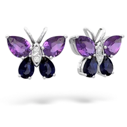 Amethyst Butterfly 14K White Gold earrings E2215