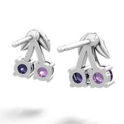 Amethyst Sweet Cherries 14K White Gold earrings E7001