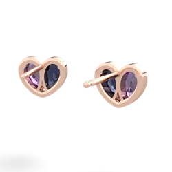 Amethyst 'Our Heart' 14K Rose Gold earrings E5072