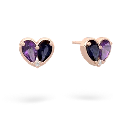 Amethyst 'Our Heart' 14K Rose Gold earrings E5072