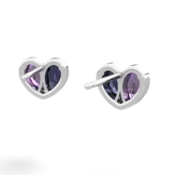 Amethyst 'Our Heart' 14K White Gold earrings E5072