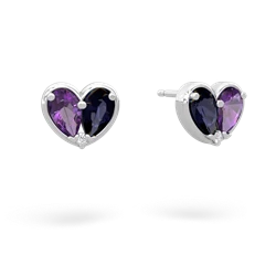 Amethyst 'Our Heart' 14K White Gold earrings E5072