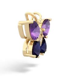 Amethyst Butterfly 14K Yellow Gold pendant P2215