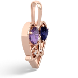 Amethyst Celtic Trinity Heart 14K Rose Gold pendant P5331