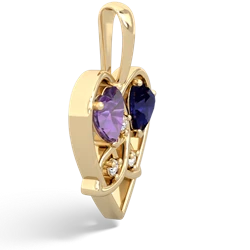 Amethyst Celtic Trinity Heart 14K Yellow Gold pendant P5331