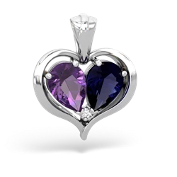 Amethyst Two Become One 14K White Gold pendant P5330