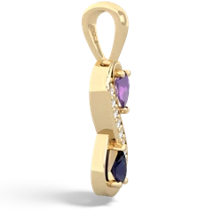 Amethyst Diamond Infinity 14K Yellow Gold pendant P5390